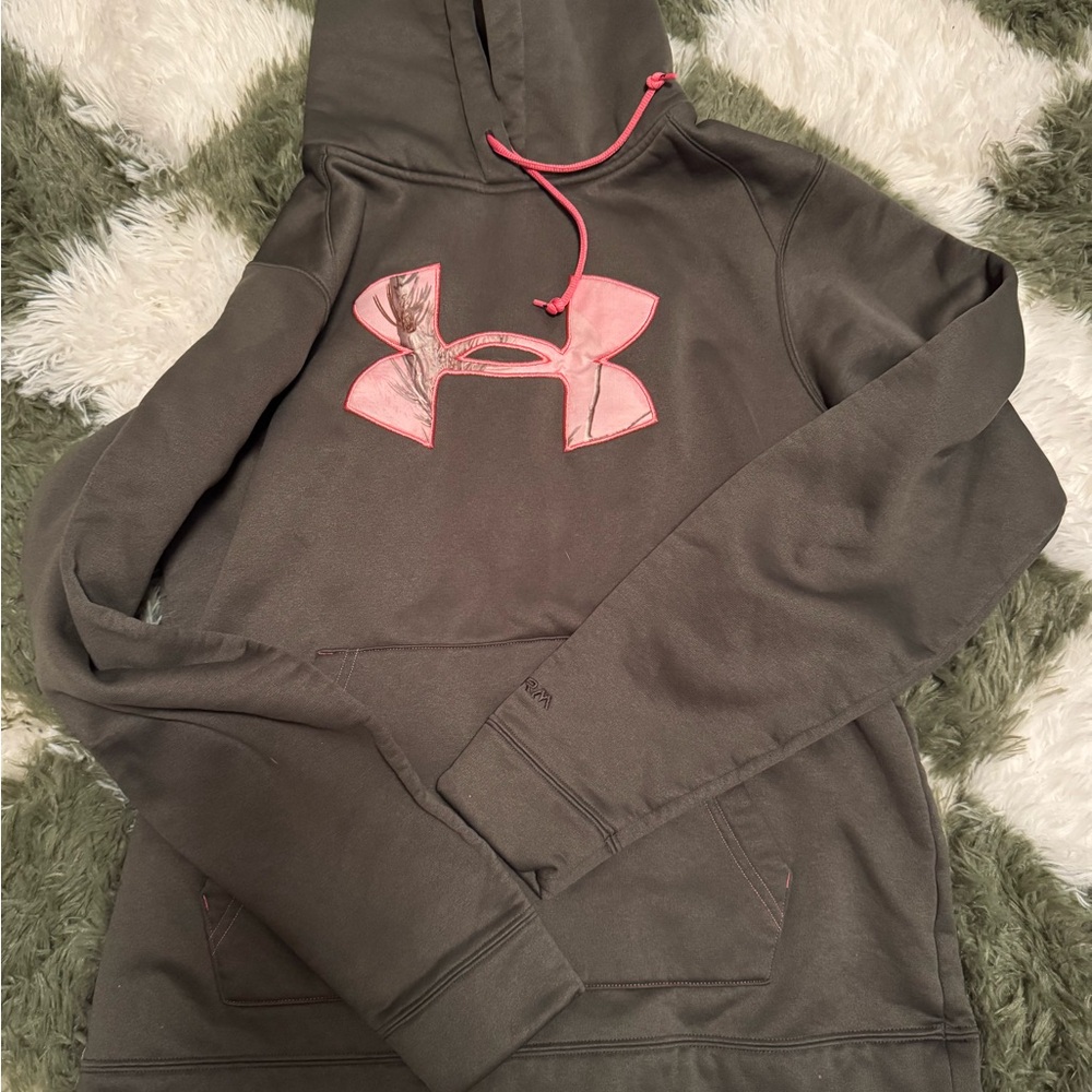 Under Armour Pink and Green Hoodie Relaxed Fit